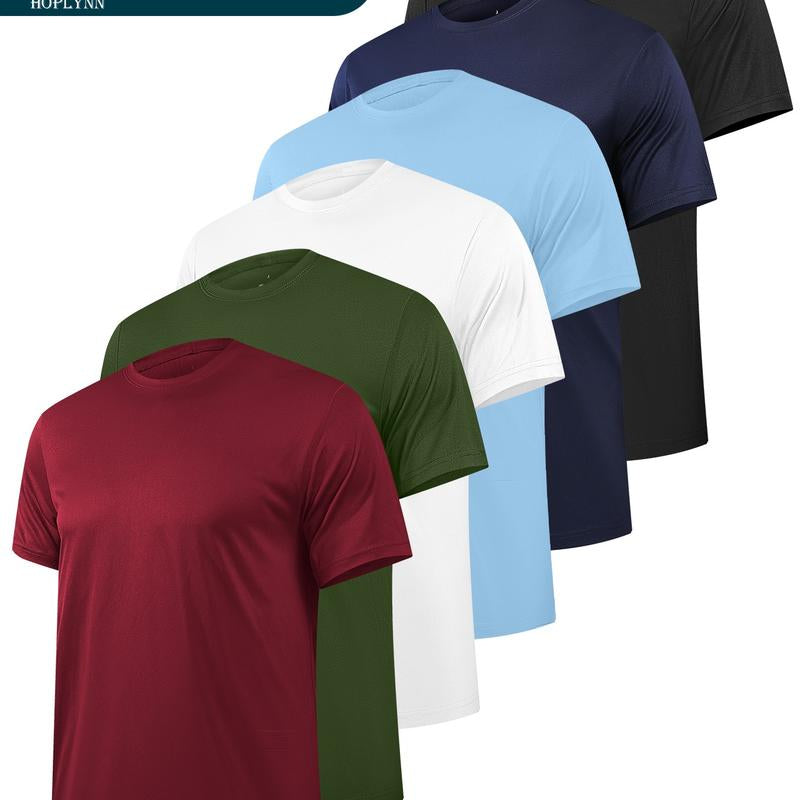 6 Pack Workout Shirts for Men Athletic Running Gym Quick Dry Short Sleeve Performance Moisture Wicking T Shirt