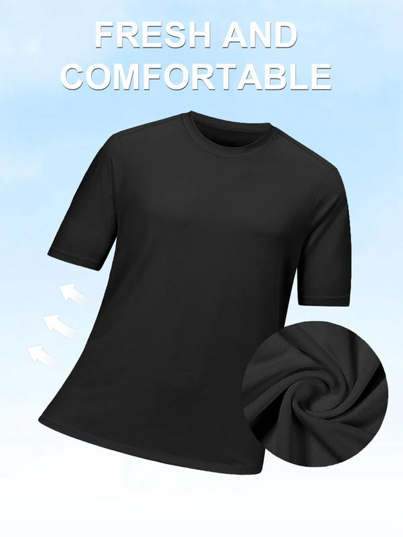 6 Pack Workout Shirts for Men Athletic Running Gym Quick Dry Short Sleeve Performance Moisture Wicking T Shirt