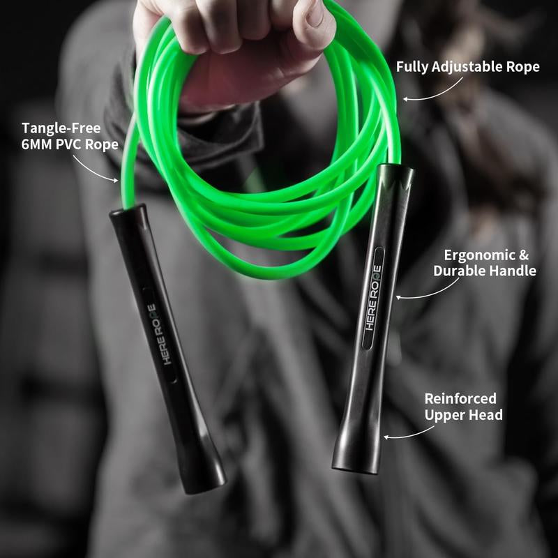 Hererope PVC Jump Ropes for Fitness, Boxing, Speed, Tricks, Workout, Cardio Training, Jump Rope with Unbreakable & No-Slip Handles,Tangle-Free & Adjustable Jump Rope for Men & Women Kids