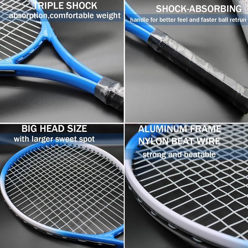【Dealsforyoudays】Magicorange Tennis Rackets for Adults 2 Players Recreational Tennis Racquet Set for Beginners and Professional with 4 Tennis Balls, 3 Overgrips, 1 Bag