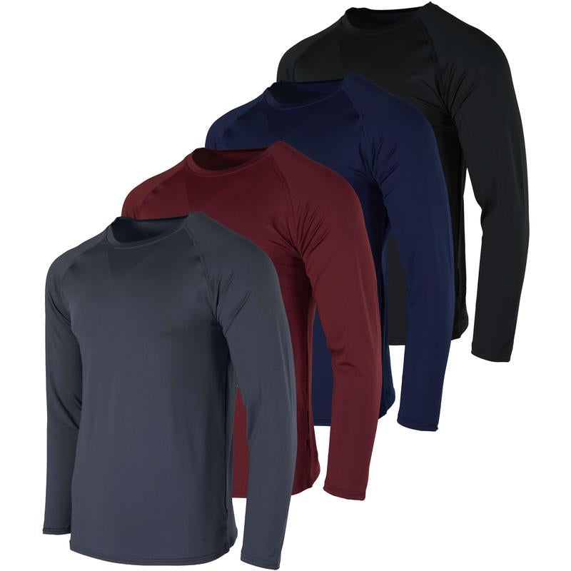 4 Pack: Men'S Compression Long-Sleeve T-Shirt Athletic Cold Weather Baselayer (Available in Big & Tall)