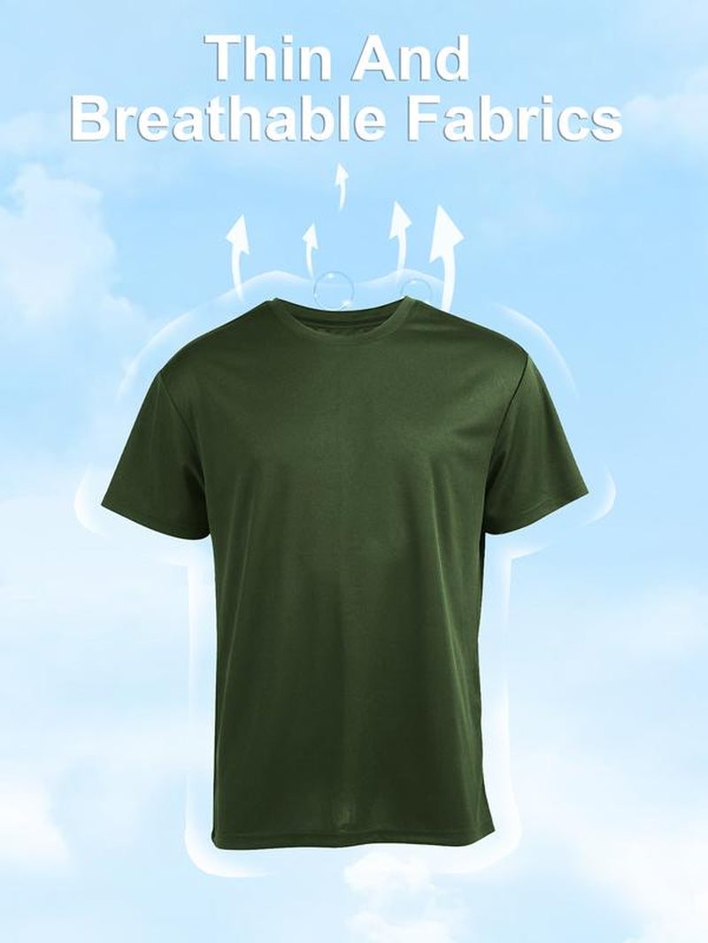 6 Pack Workout Shirts for Men Athletic Running Gym Quick Dry Short Sleeve Performance Moisture Wicking T Shirt