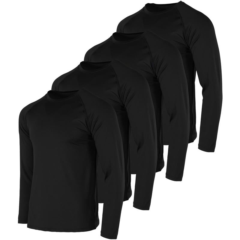 4 Pack: Men'S Compression Long-Sleeve T-Shirt Athletic Cold Weather Baselayer (Available in Big & Tall)