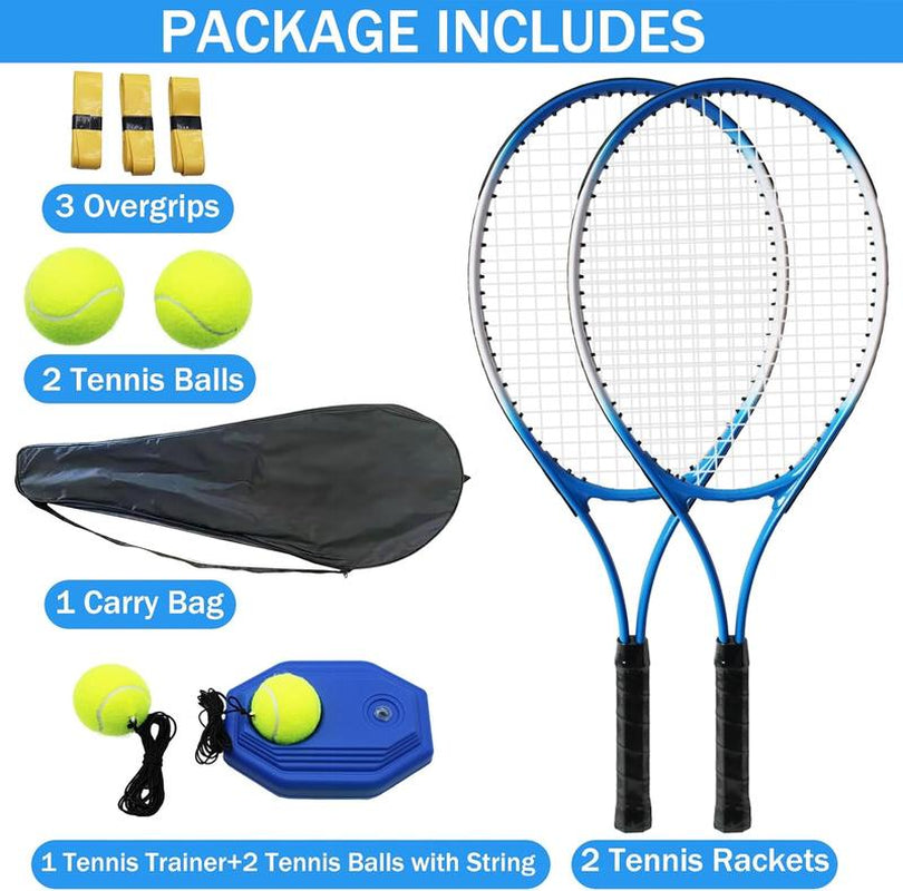 【Dealsforyoudays】Magicorange Tennis Rackets for Adults 2 Players Recreational Tennis Racquet Set for Beginners and Professional with 4 Tennis Balls, 3 Overgrips, 1 Bag